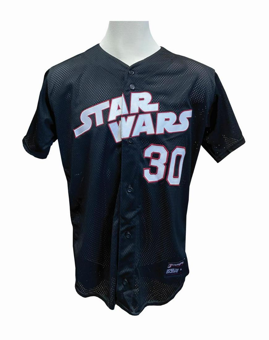 Hasbro Star Wars Team 2007 Comic-Con Jersey.: (Hasbro, 2007) A baseball-style jersey created for Hasbro's Star Wars team members to wear at San Diego Comic-Con in 2007. The mesh button-up jersey bears the number "30" in tribute to the Star Wars 3