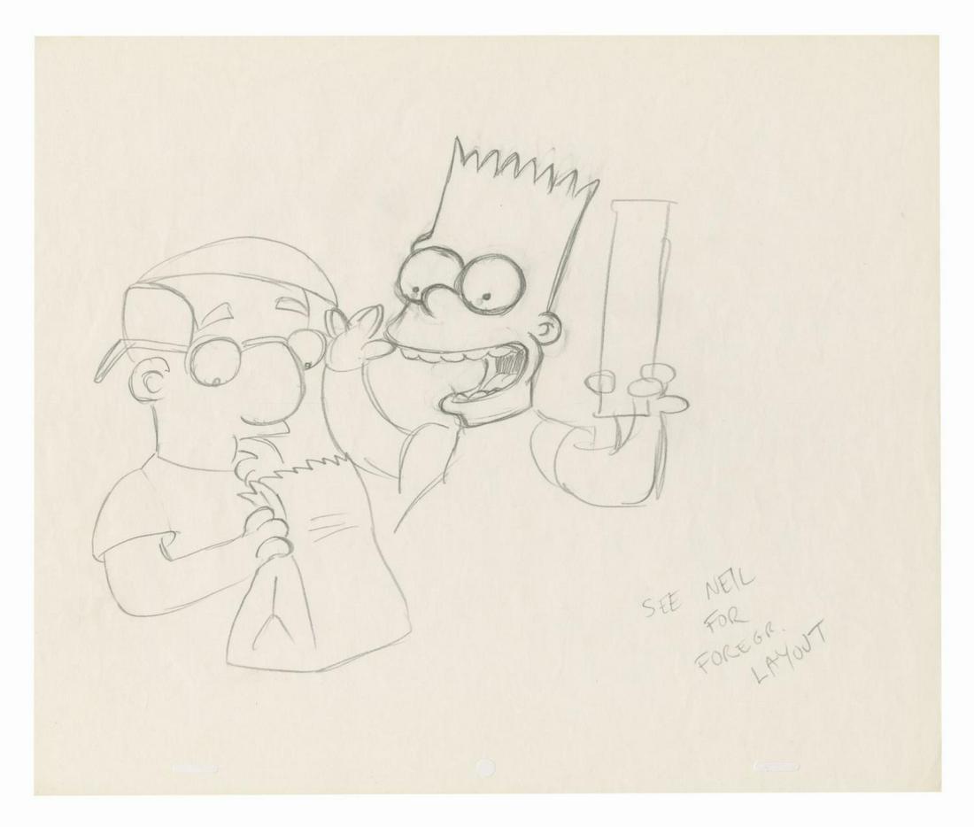 Bart & Milhouse Butterfinger Commercial Drawing. (1 of 1)