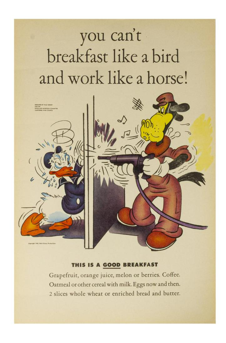 Donald Duck WWII Nutrition Poster. (1 of 1)