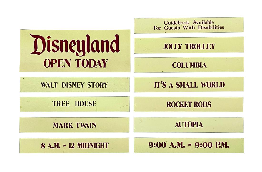 Set of (12) Disneyland Attraction Closure Signs. (1 of 1)
