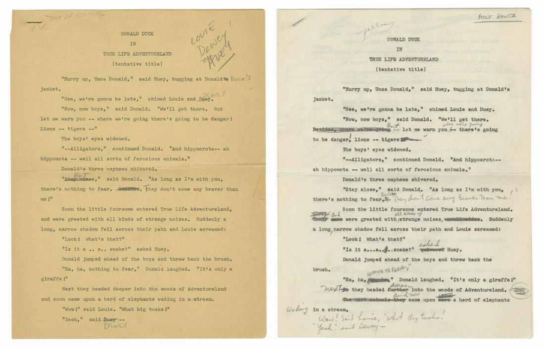 Pair of Unproduced Donald Duck Disneyland Scripts. (#0774) on Sep 26 ...