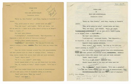 Pair of Unproduced Donald Duck Disneyland Scripts. (#0774) on Sep 26 ...