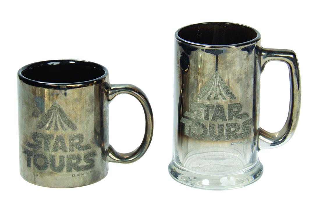 Set of (2) Star Tours Mirrored Chrome Mugs. (1 of 2)
