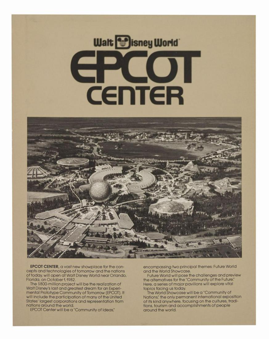 Epcot Center Pre-Opening Brochure. (1 of 2)
