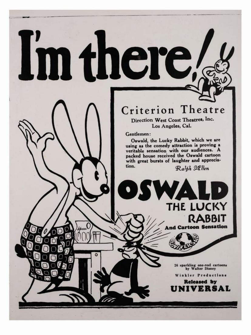 Oswald the Lucky Rabbit Oversize Disney Studio Display. (1 of 1)