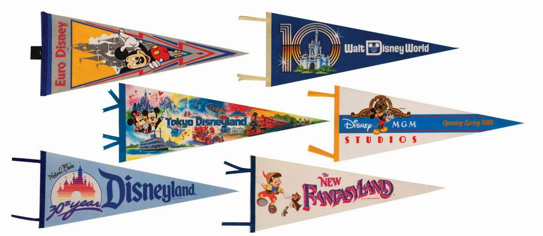 Collection of (6) Disney Parks Pennants. (1 of 7)