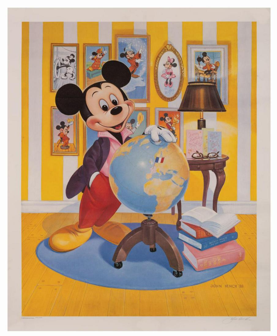 John Hench Signed "Mickey's 60th Anniversary" Print. (1 of 2)