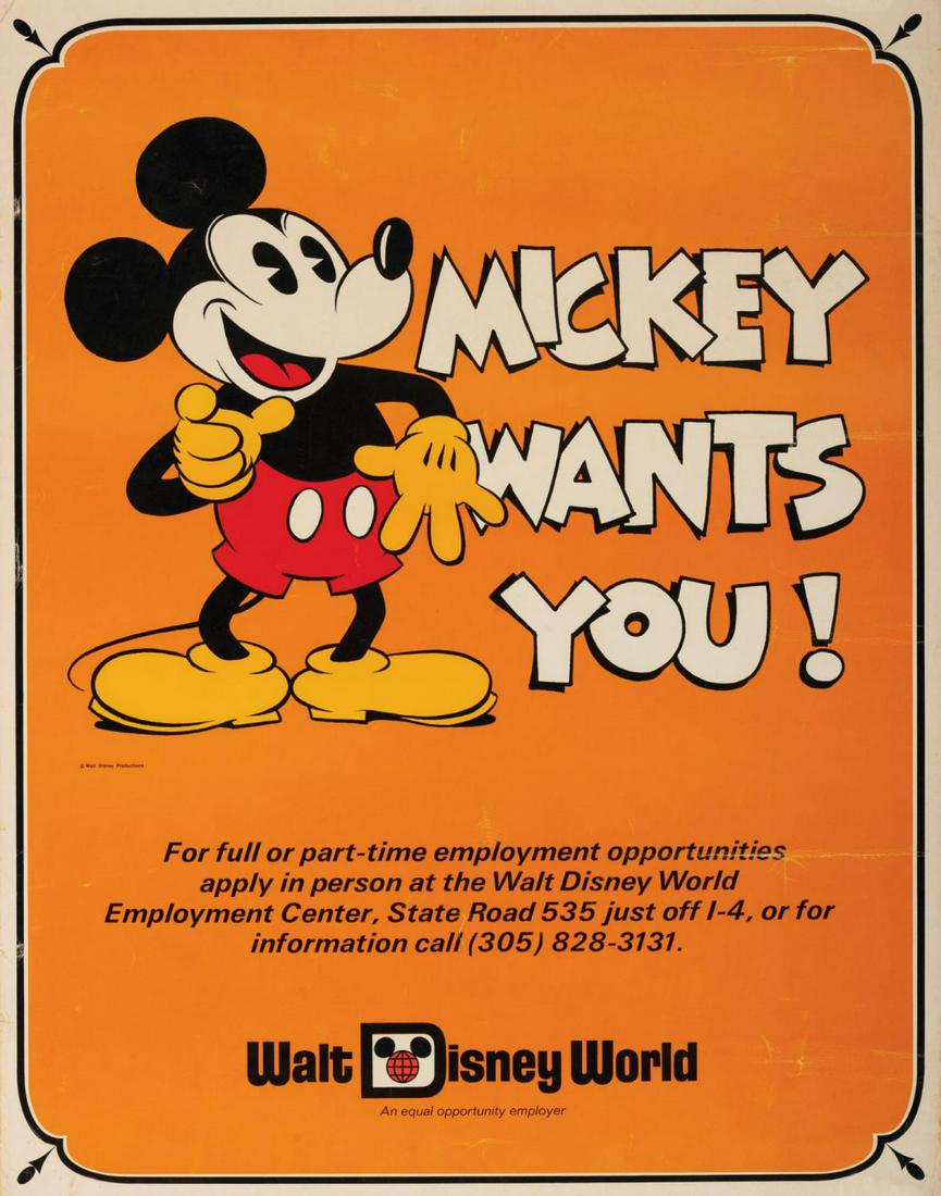 Walt Disney World Recruitment Poster. (1 of 1)
