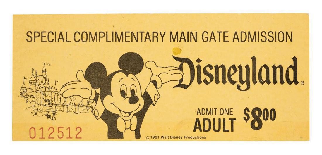 Disneyland Complimentary Adult Admission Ticket. (1 of 2)