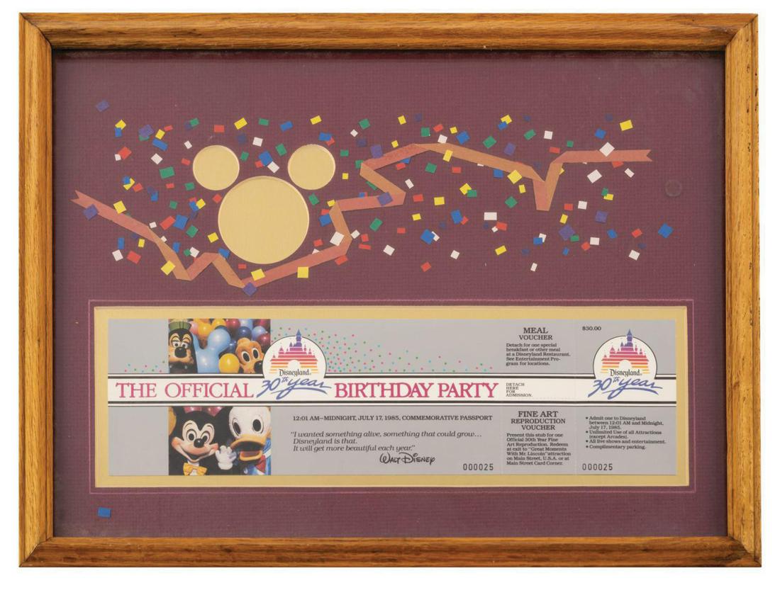 Disneyland 30th Year Birthday Party Ticket. (1 of 1)