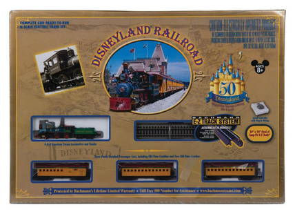 Disneyland Railroad N Scale Train Set by Bachmann.: (Disneyland, 2005) A charming Disneyland Railroad N scale electric train set by Bachmann Trains produced for the 50th anniversary of Disneyland Resort. This set is designed after the Disneyland