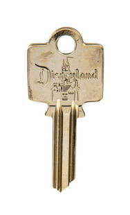 Disneyland Yale & Towne Souvenir Key.: (Disneyland, c.1955) An extremely rare souvenir house key manufactured by Yale and Towne. This style of key was available to guests who visited the Yale Lock Shop on Main Street from opening day