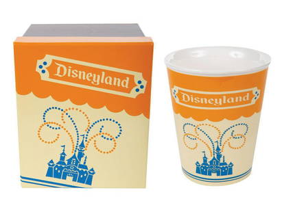 Limited Edition Disneyland Ceramic Cup.: (Disneyland, 2010) A limited edition ceramic cup created by Kevin Kidney and Jody Daily for Disneyland's 55th anniversary. This cup was designed after the iconic Disneyland paper cups from the 1960s,