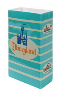 Limited Edition Disneyland Ceramic Popcorn Box.: (Disneyland, 2010) A limited edition ceramic Disneyland popcorn box created by Kevin Kidney & Jody Daily. Styled after the classic 1960s Disneyland popcorn boxes, this collectible replica was