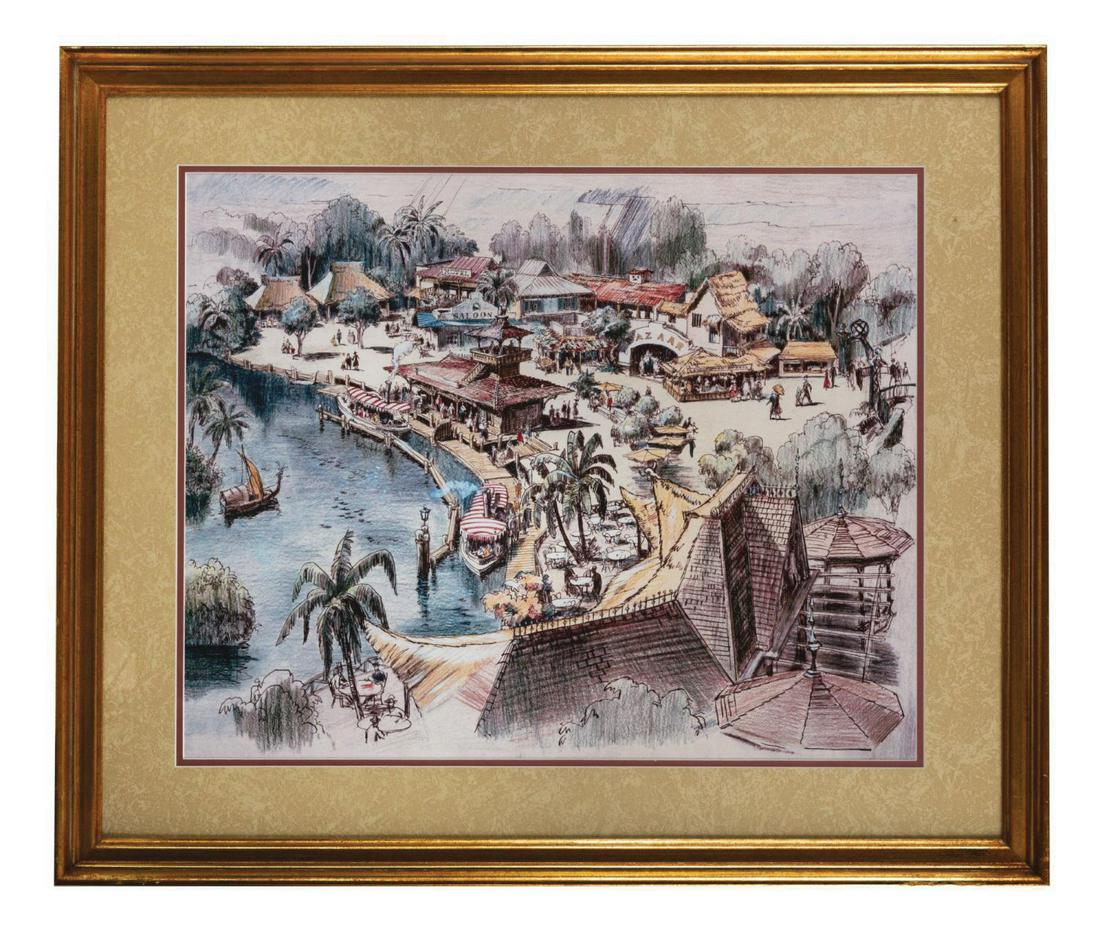 Disneyland Hotel Adventureland Harper Goff Print. (1 of 1)