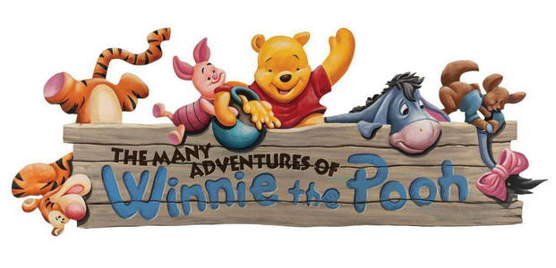 Winnie the Pooh Hand-Painted Attraction Sign.