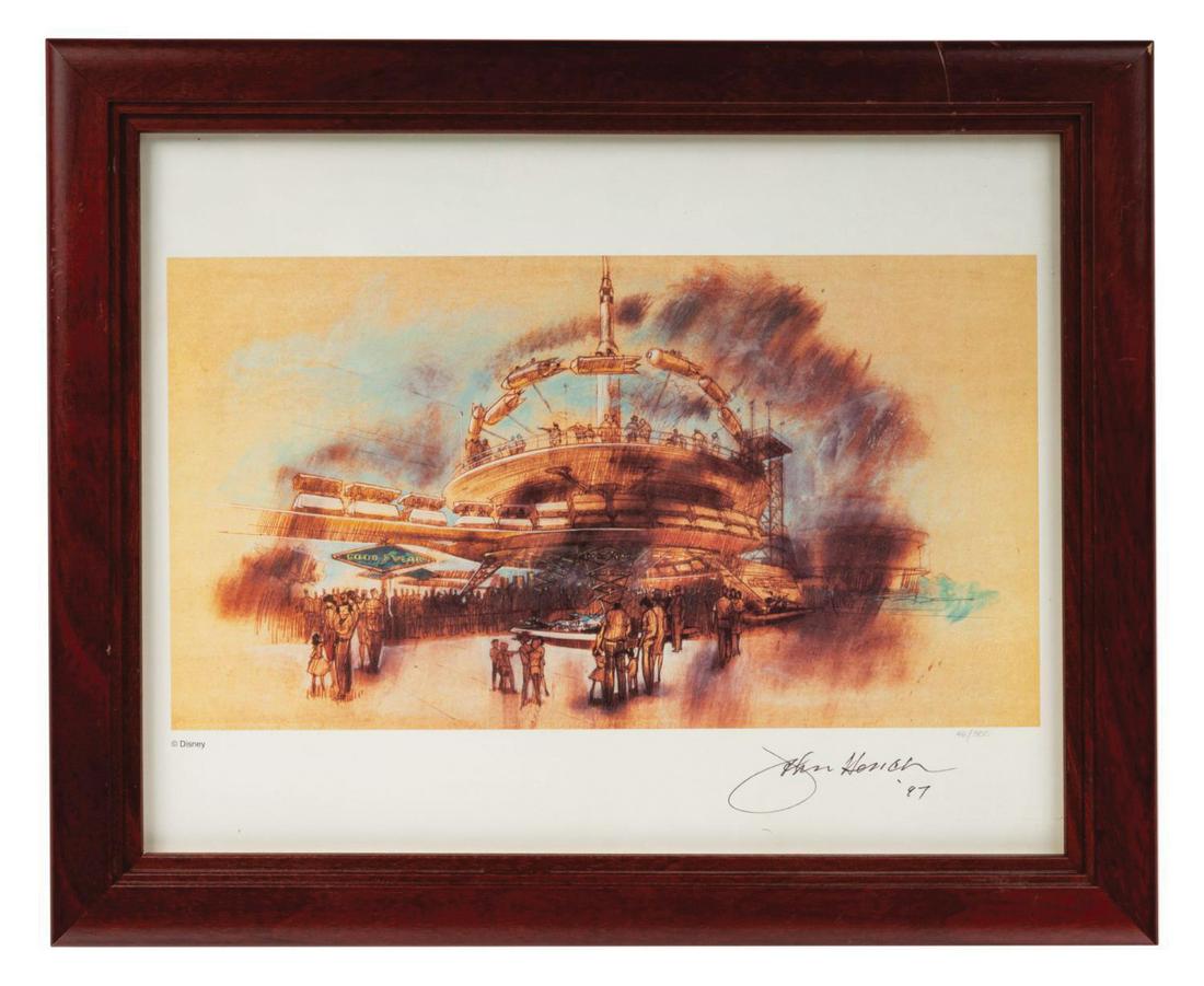 PeopleMover & Rocket Jets Print Signed by John Hench. (1 of 2)