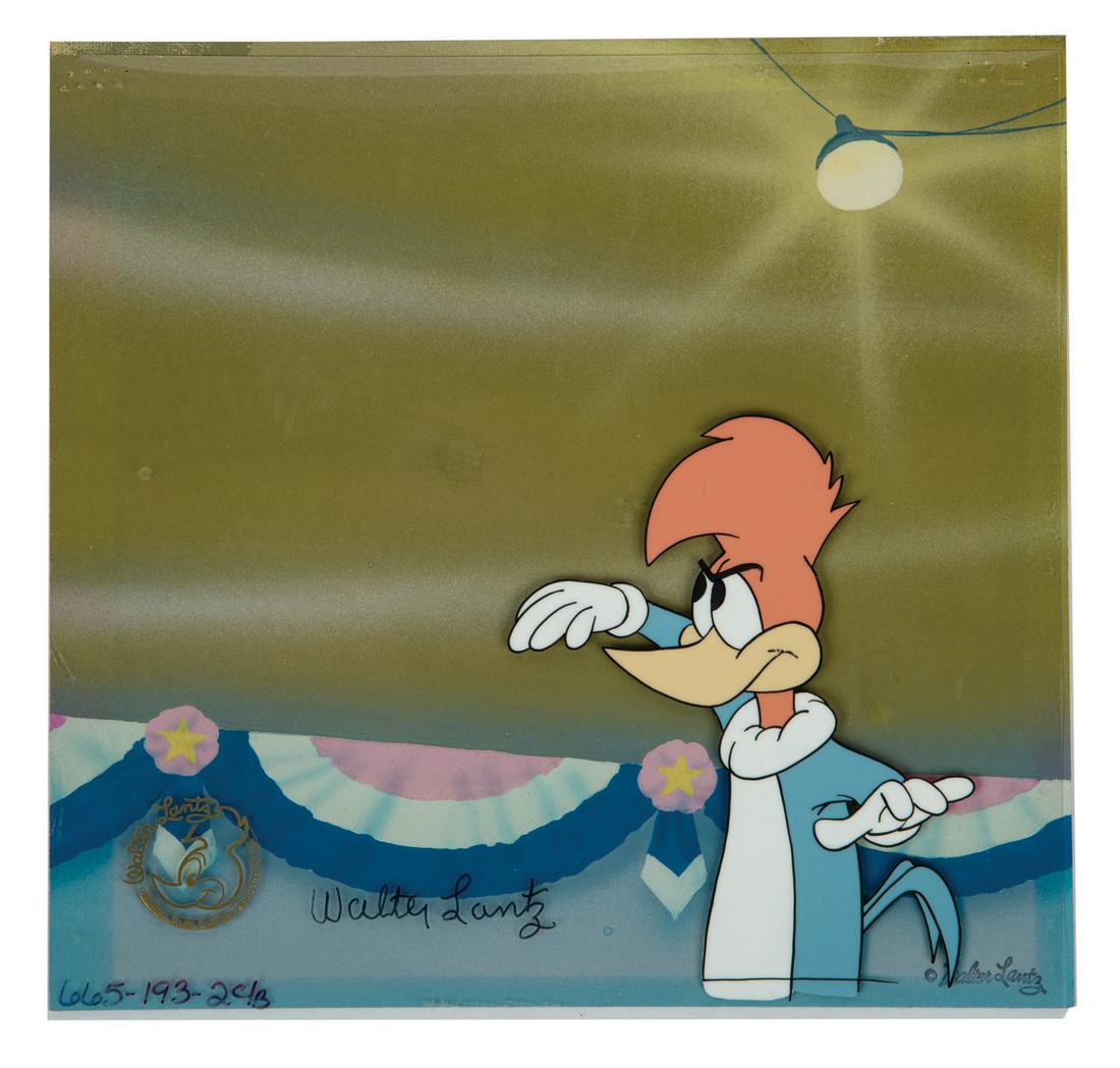 A Signed Woody Woodpecker Cel and Background. (1 of 1)