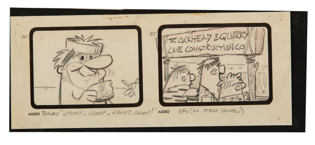 The Flintstones Storyboard Drawing, "The Swimming Pool." (1 of 1)