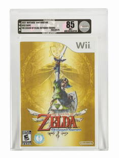 Legend of Zelda: Skyward Sword VGA 85 NM+ Uncirculated.: (Nintendo, 2012) An uncirculated factory-sealed copy of The Legend of Zelda: Skyward Sword. Marking the 16th release for the beloved franchise, the events of this game are narratively the earliest in