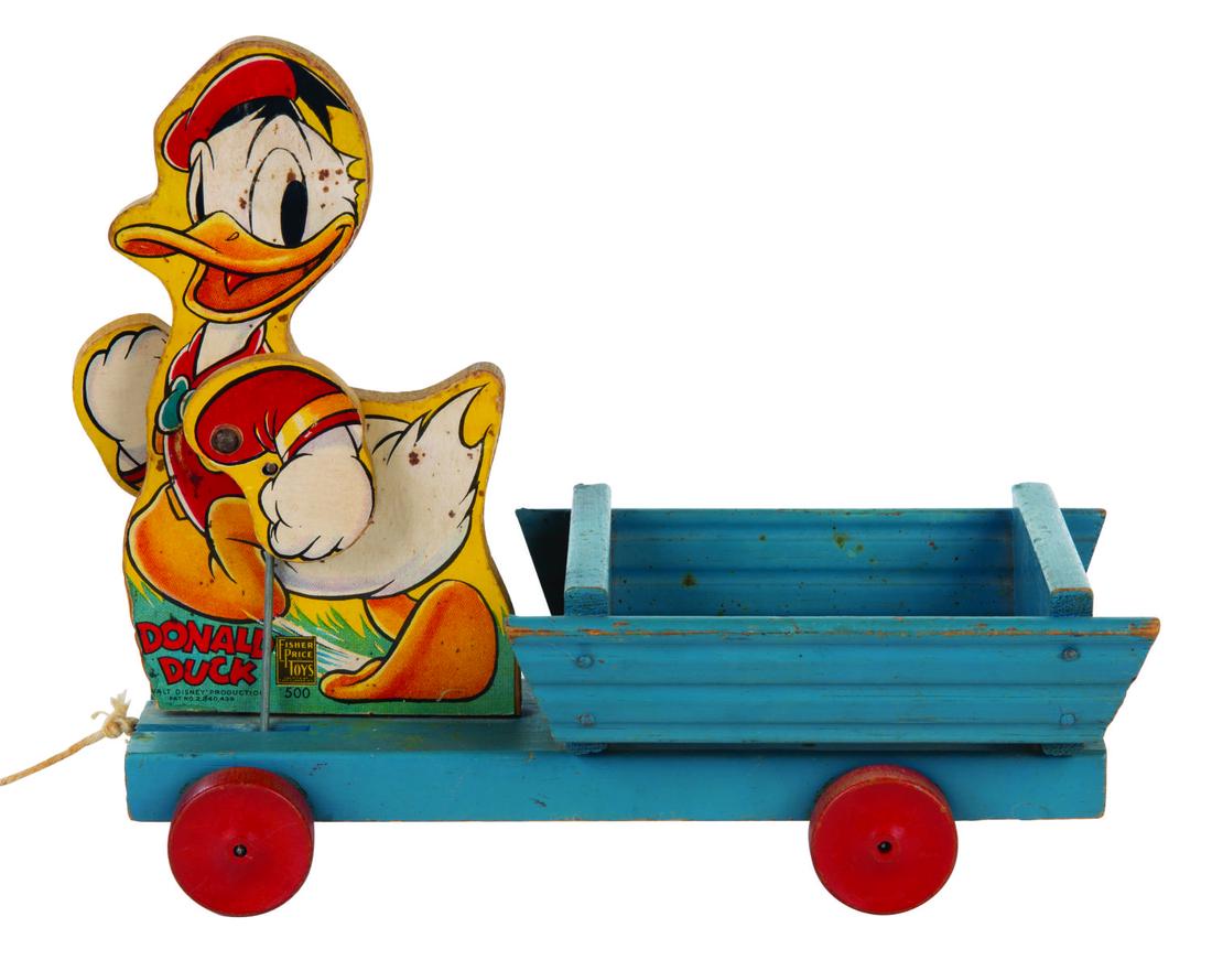 Donald Duck Cart Pull Toy Fisher Price #544. (1 of 3)