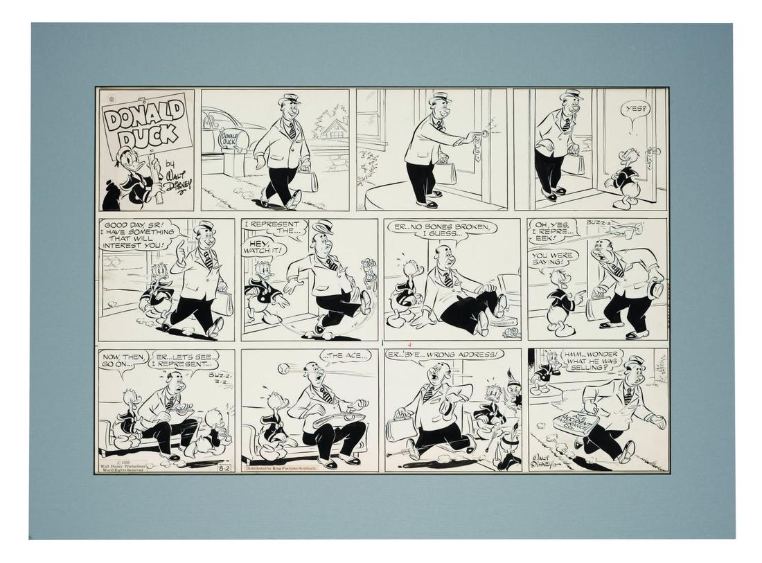 An Original Al Taliaferro Donald Duck Sunday Strip. (1 of 1)