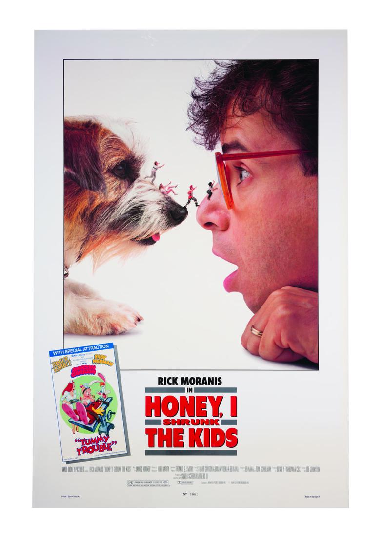 An Original "Honey I Shrunk the Kids" One Sheet Poster.: (Disney, 1989) An original release one sheet poster for Disney's 1989 feature film "Honey, I Shrunk the Kids." Measuring 27"x41", the poster displays in fine condition.
