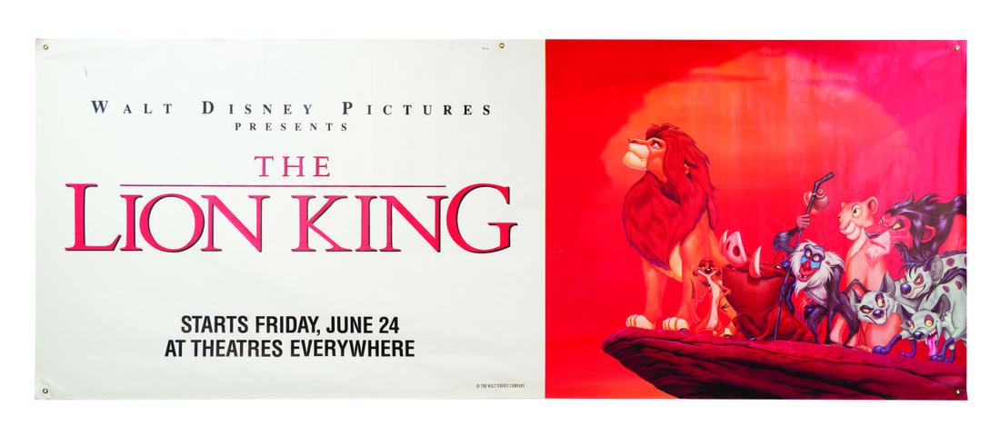 A "The Lion King" Large Theatrical Banner. (1 of 1)