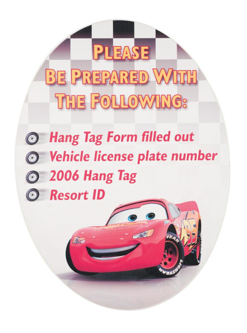A Disneyland Cars Backstage Sign. (1 of 1)