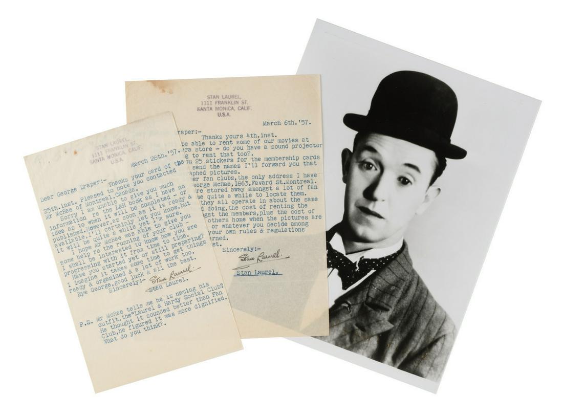 A Pair of Signed Stan Laurel Letters & Photo. (1 of 3)