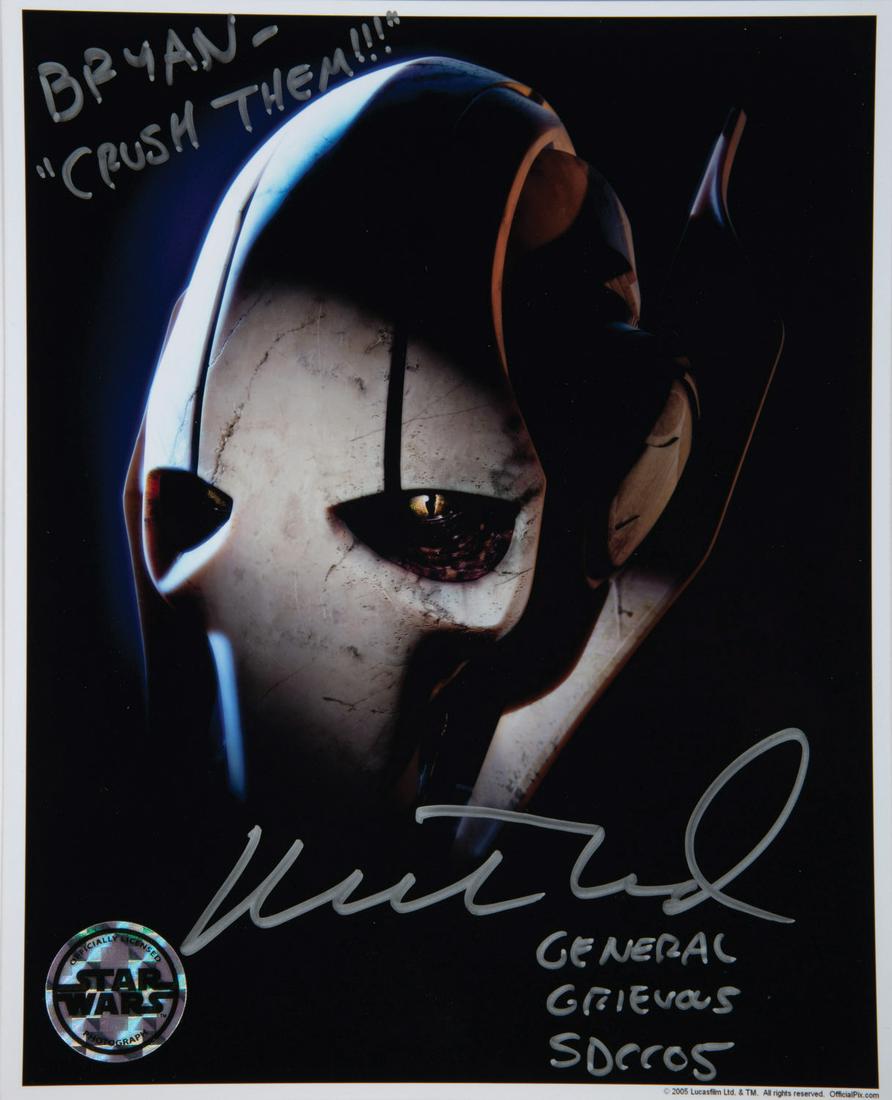 A Matthew Wood Signed General Grievous Photo. (1 of 1)
