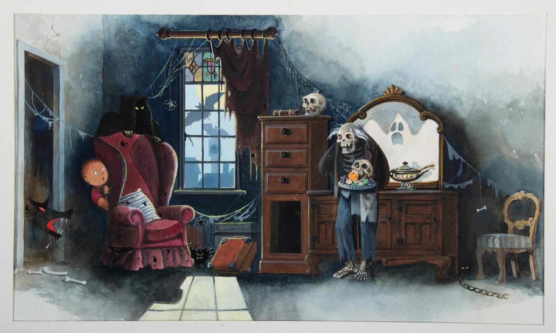 "Some Bodies in the Attic" Pop-Up Book Original Art. (1 of 1)