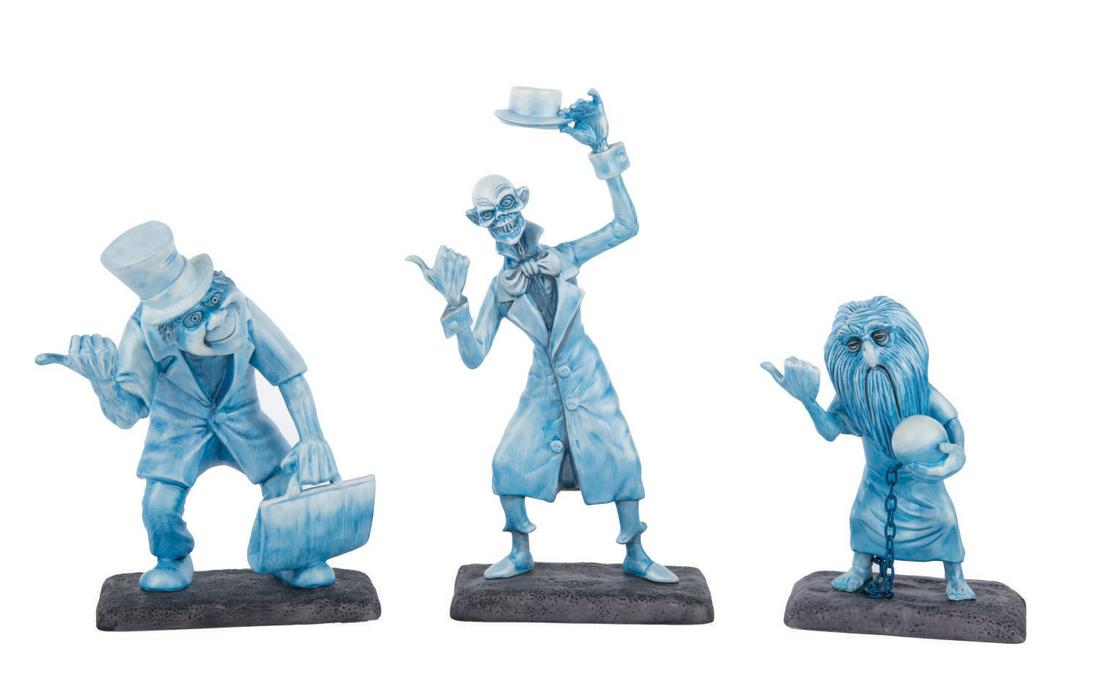 A "Beware of Hitchhiking Ghosts" Figure Set.: (WDCC/Disney Parks, 1999) A limited edition Walt Disney Classics Collection porcelain "Beware of Hitchhiking Ghosts" figure set based on the popular scene from the Haunted Mansion at Disney Parks. The