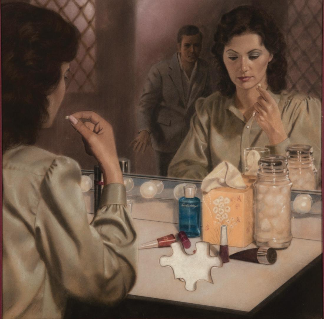 Original "Murder on Cue" Cover Art by Jane Dentinger. (1 of 2)