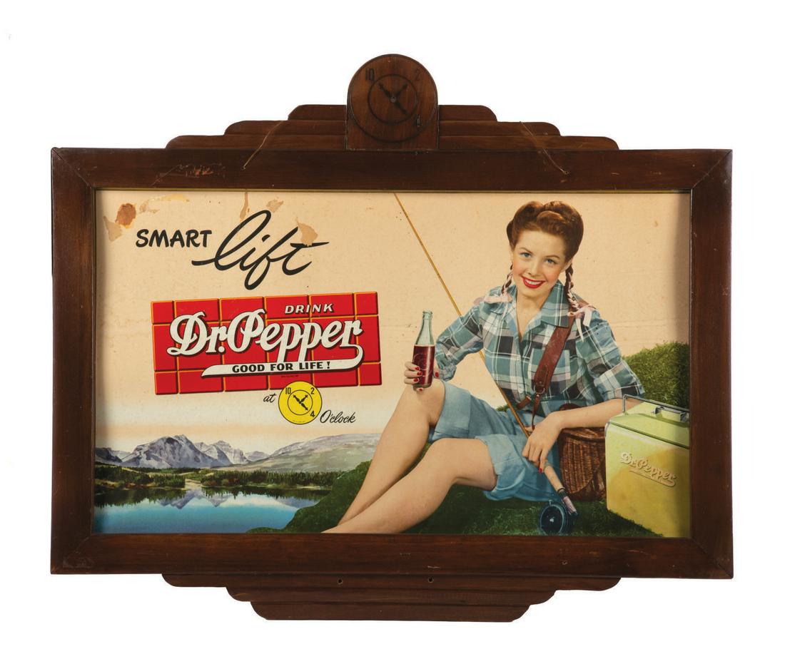 An Original Dr Pepper Store Display with Wood Frame. (1 of 1)