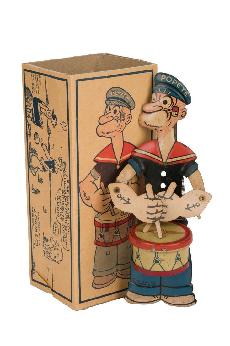A Rare Drumming Popeye Sparkling Toy. (1 of 2)