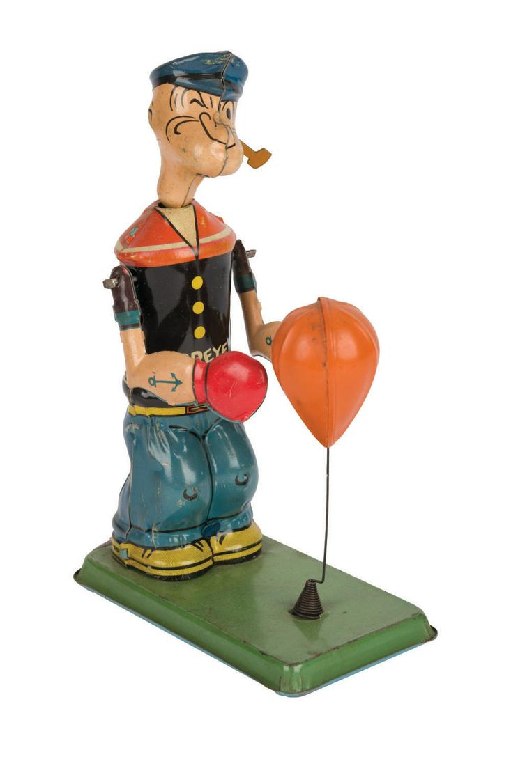 A Boxing Popeye Wind-Up Toy by J. Chein. (1 of 2)