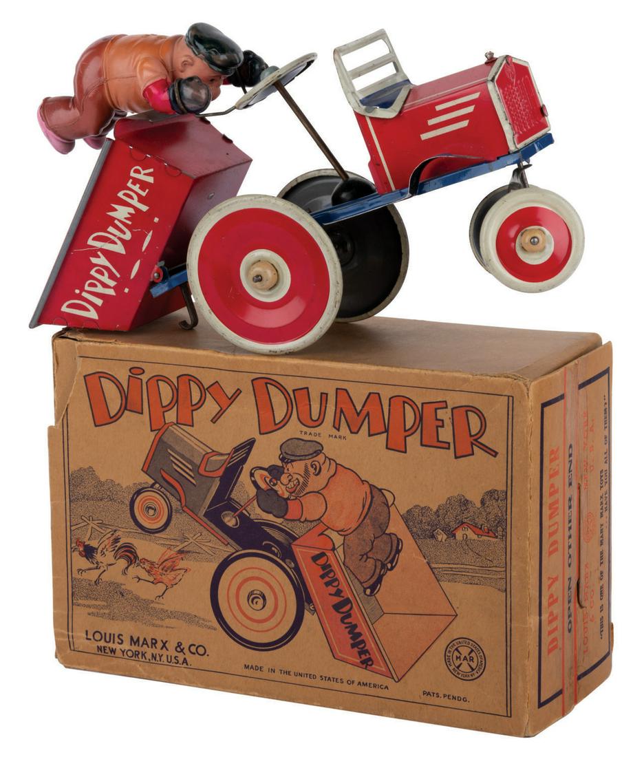 A Marx Dippy Dumper Wind-Up Tin Toy. (1 of 5)
