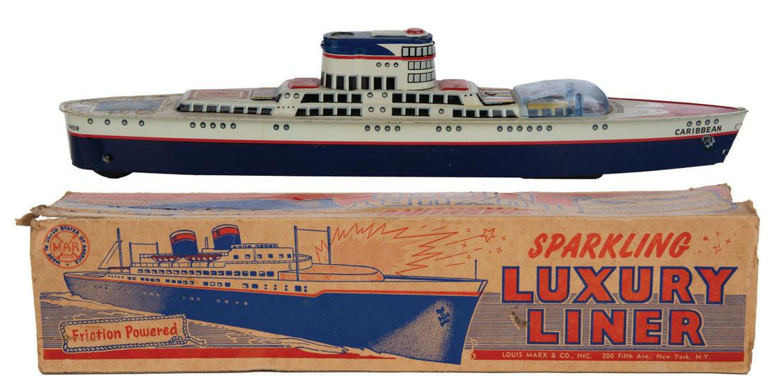 A Marx Sparkling Luxury Liner Tin Toy With Box. (1 of 4)