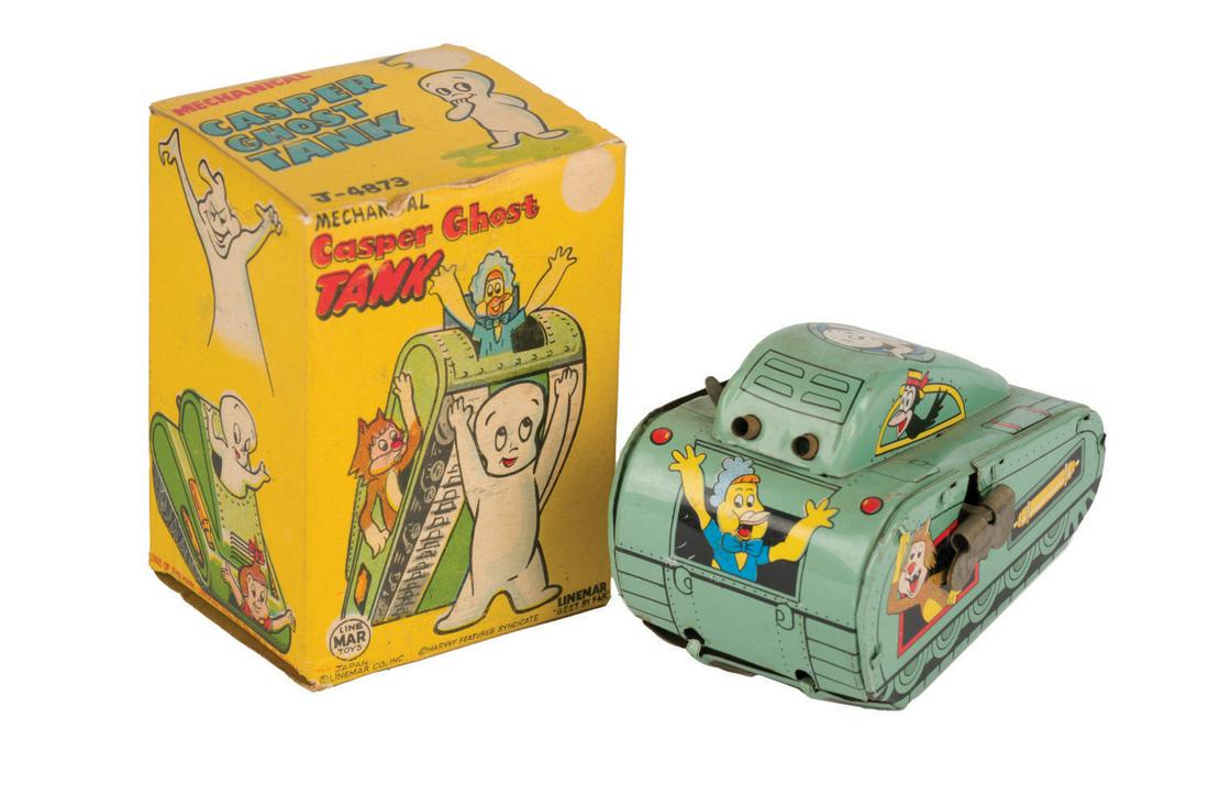 Casper the Friendly Ghost Roll-Over Tin Tank with Box. (1 of 3)