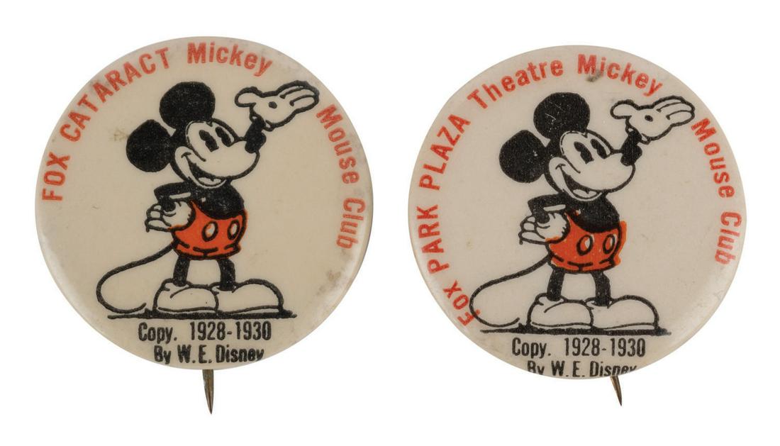 A Pair of Mickey Mouse Club Movie Theater Buttons. (1 of 2)