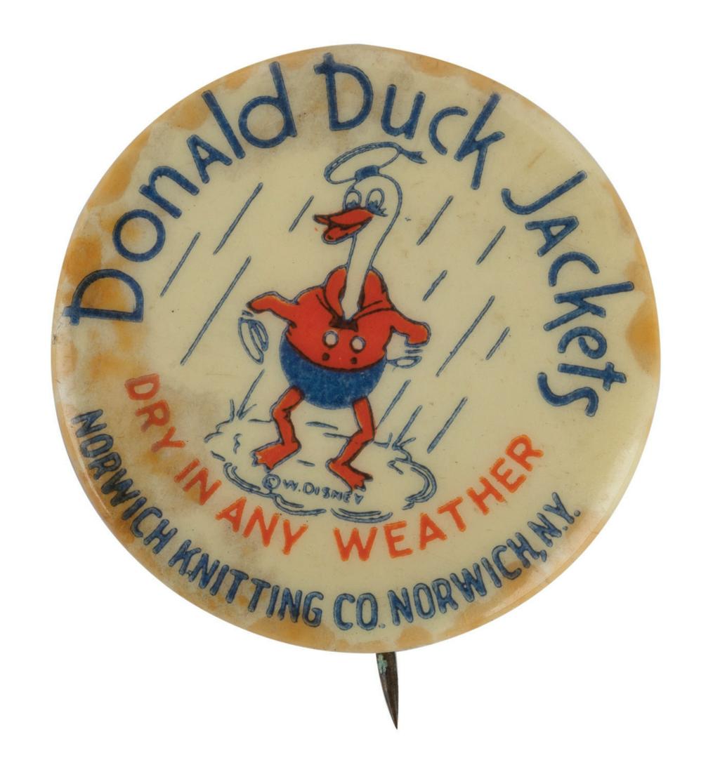 A Donald Duck Jackets Early And Scarce  Button. (1 of 2)