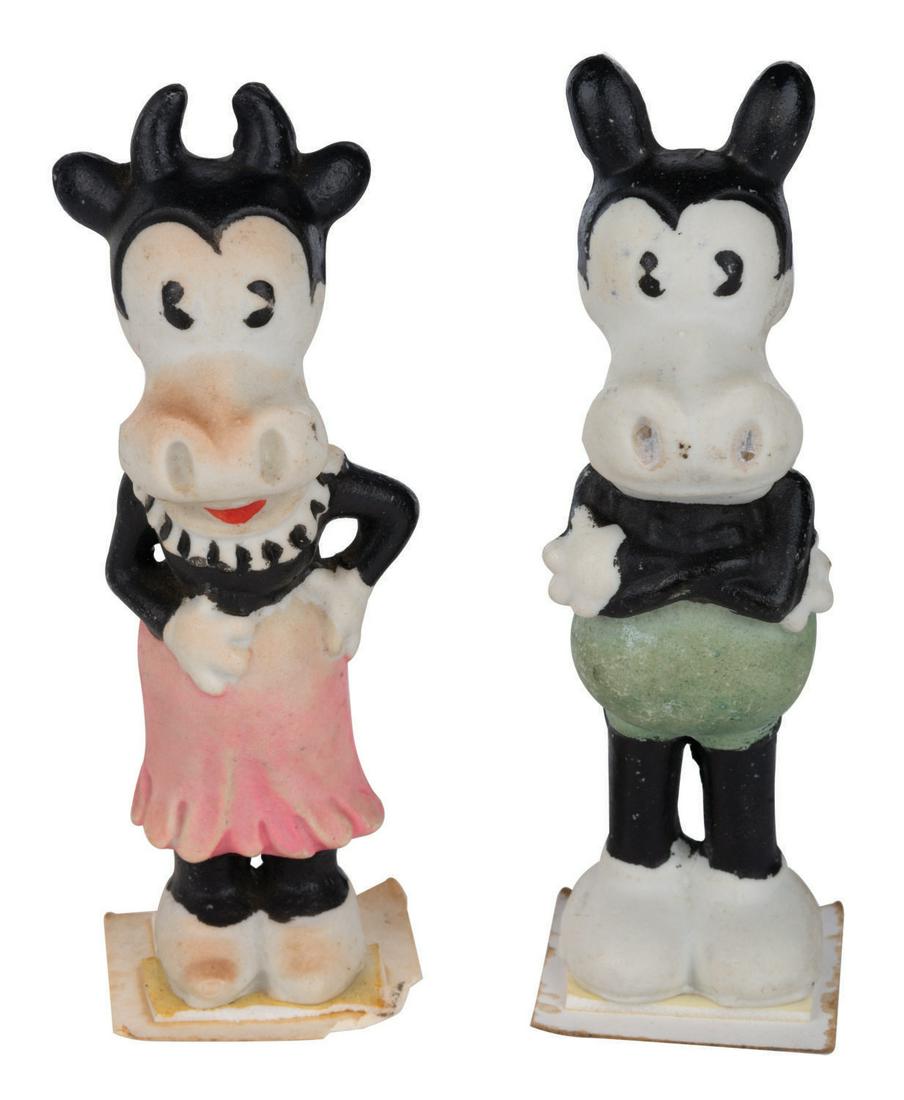 A Rare Horace & Clarabelle Bisque Figure Set. (1 of 1)