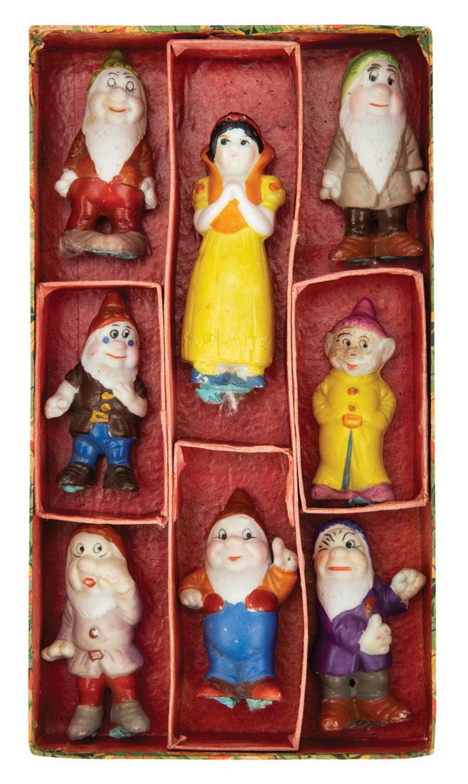 A Snow White and Dwarfs Boxed Bisque Figure Set. (1 of 2)