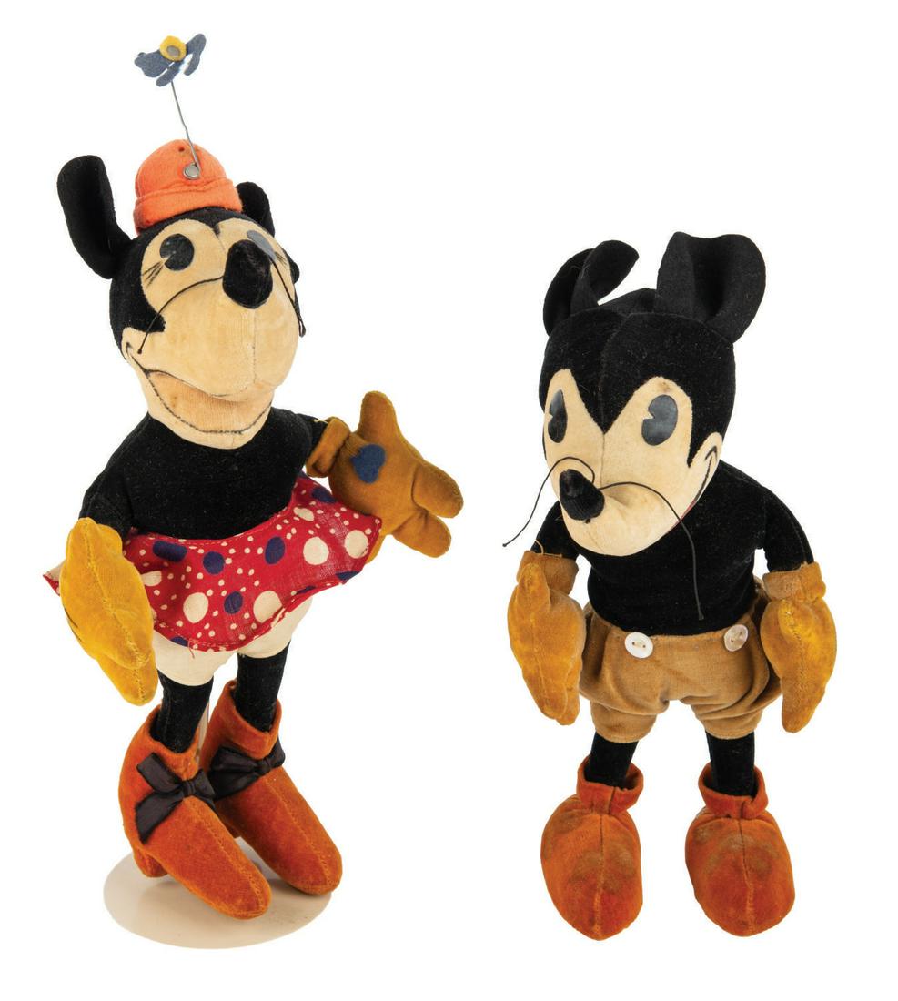 A Pair of Mickey & Minnie Mouse Dolls by Steiff. (1 of 1)