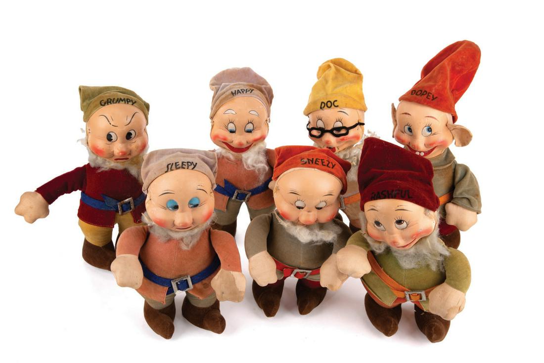 A Rare Set of Seven Dwarfs Dolls by Knickerbocker. (1 of 1)