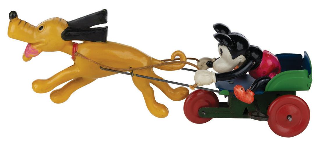 "The Mickey Mouse Jolly Cart" Wind-Up Toy. (1 of 1)