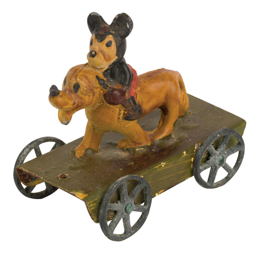 A Rare Mickey & Pluto Metal Toy. (1 of 1)
