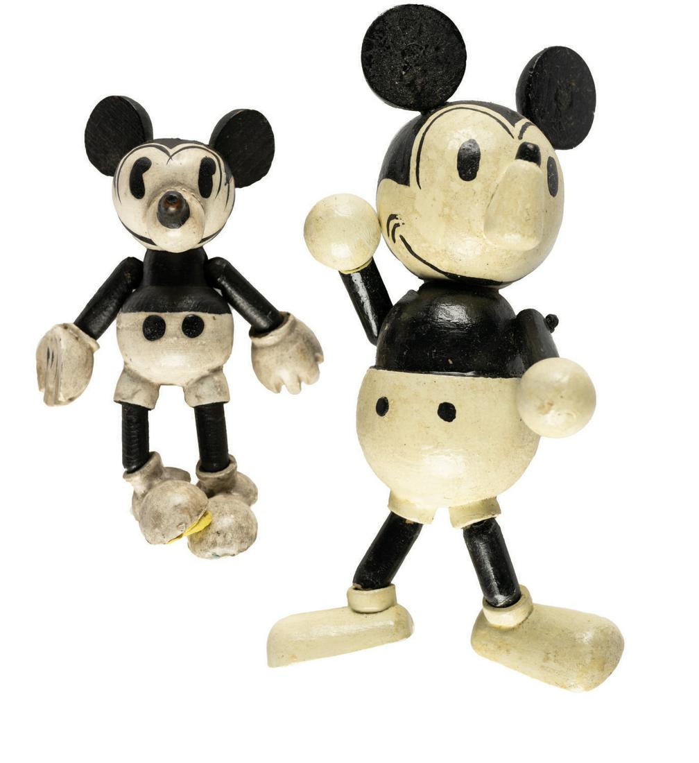 A Pair of Mickey Mouse Wooden Toys. (1 of 1)