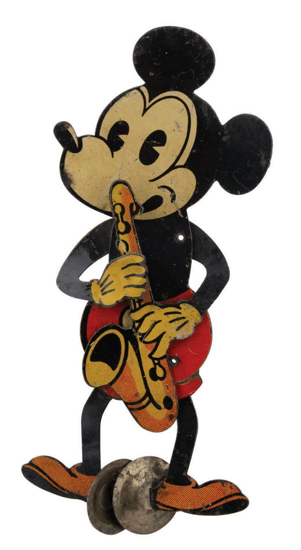 Mickey Mouse Saxophone Player Mechanical Toy.